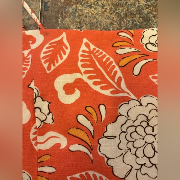 Zara drop waist printed midi dress coral orange size small - Picture 10 of 16